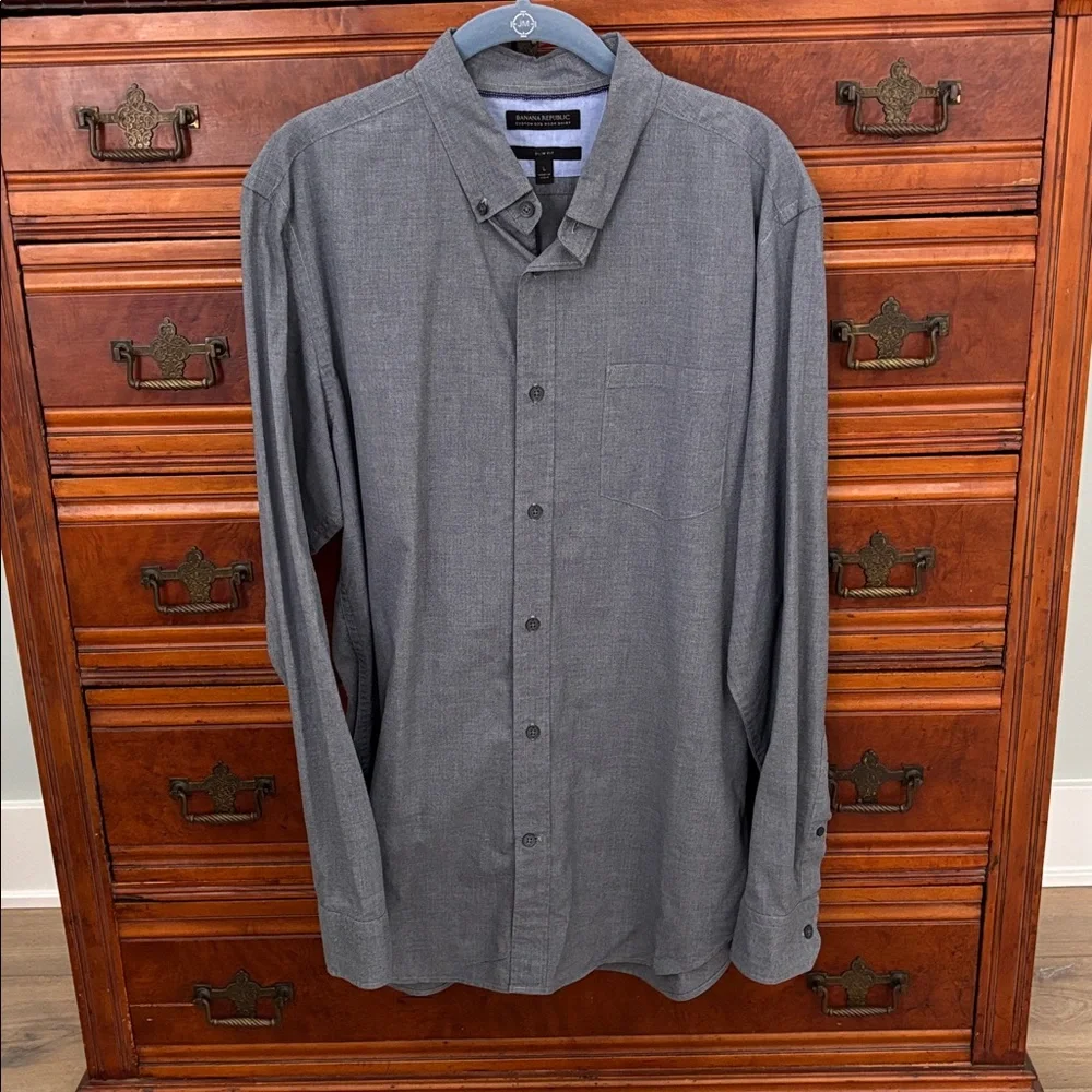 Banana Republic Custom 078 Wash Slim Fit Button Down Shirt Size L Office Casual